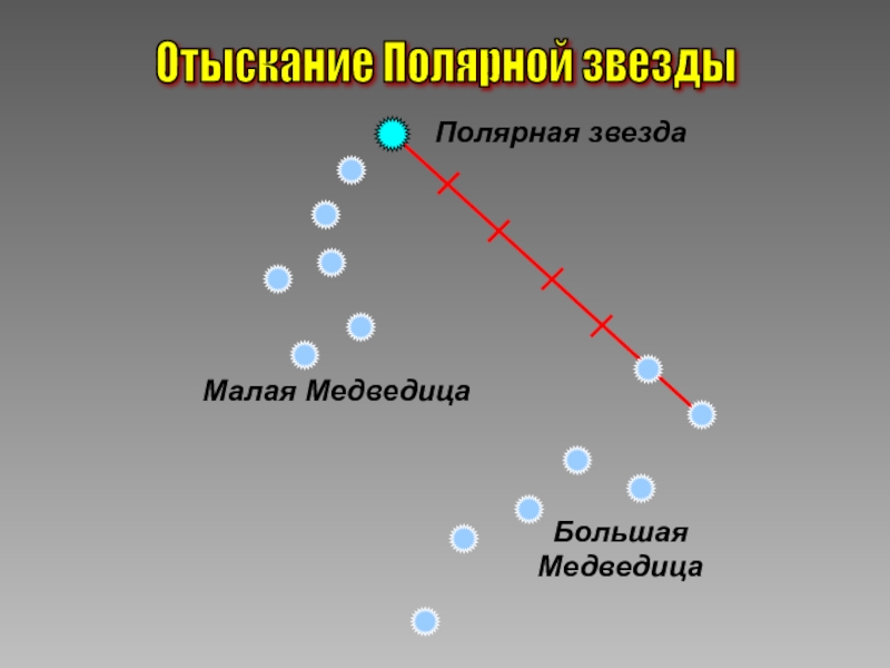 Время по полярной звезде. Большая Медведица и Полярная звезда. Отыскание полярной звезды. Малая Медведица. Полярная звезда в малой Медведице.