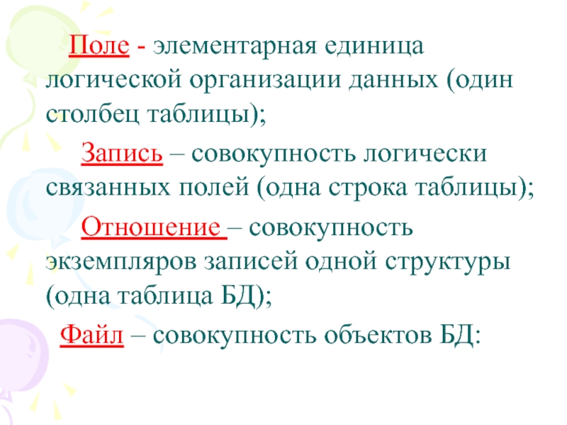 Понятие поле. Элементарная единица логической организации данных. Поле- элементальная единица. Поля это элементарная единица. Что является элементарной единицей логической организации данных.