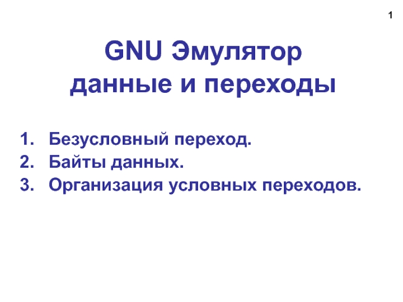 GNU Эмулятор данные и переходы