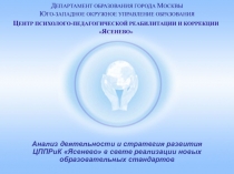 Анализ деятельности и стратегия развития
ЦППРиК Ясенево в свете реализации