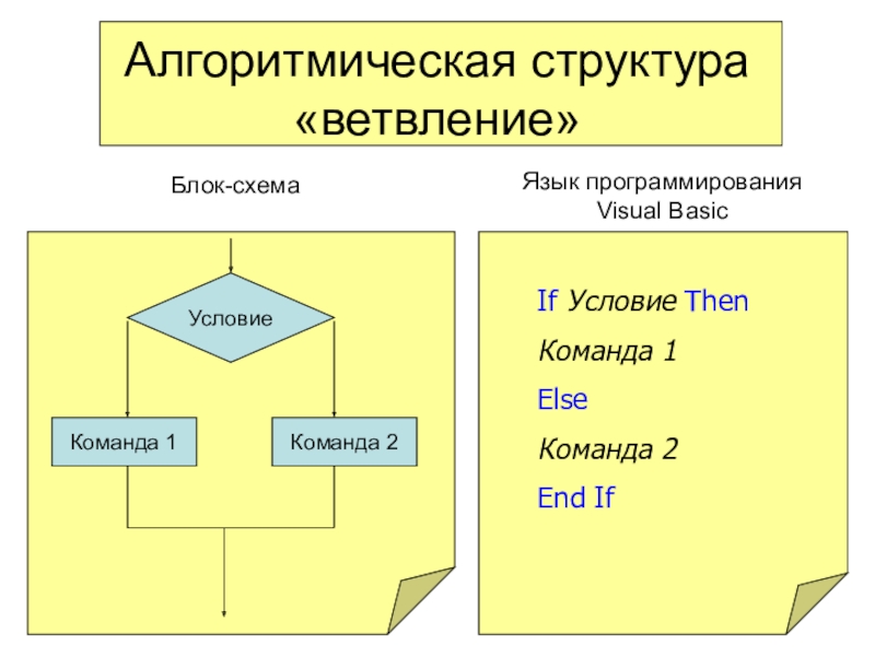 Типы алгоритмических структур и их реализация в виде блок схем