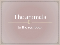 The animals In the red book