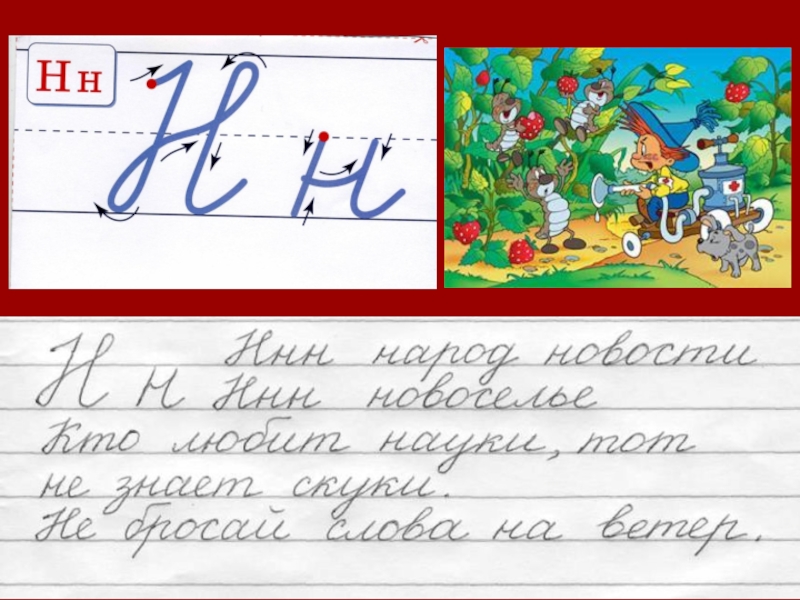 Как писать в широкую линейку образец