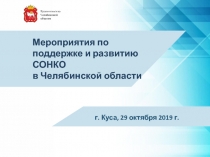 Мероприятия по поддержке и развитию СОНКО в Челябинской области