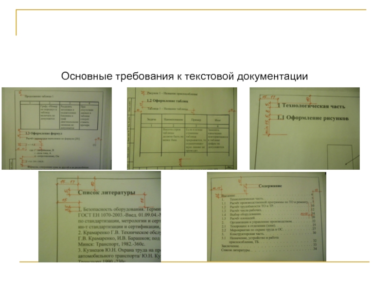 Текстовая документация виды