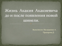 Жизнь Акакия Акакиевича до и после появления новой шинели