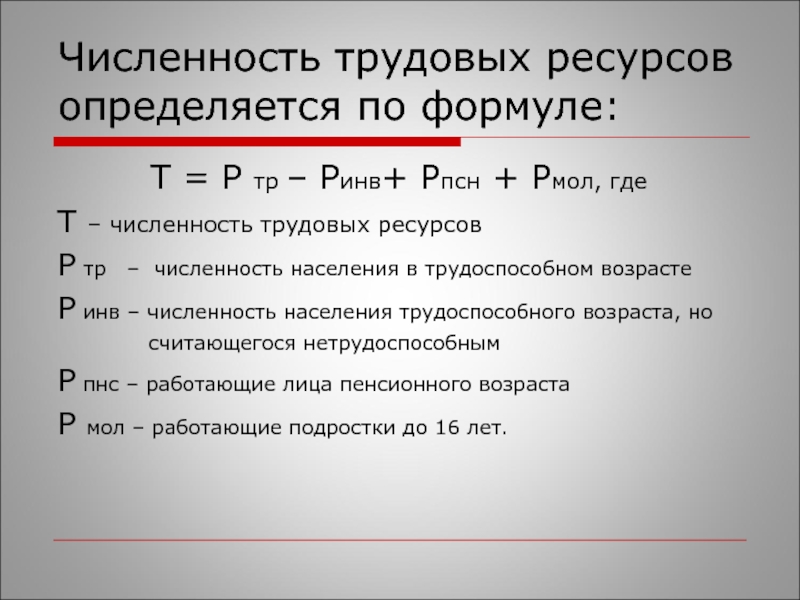 Численность трудовых ресурсов