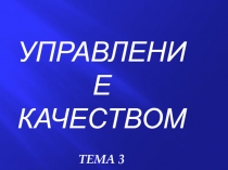 УПРАВЛЕНИЕ КАЧЕСТВОМ
ТЕМА 3