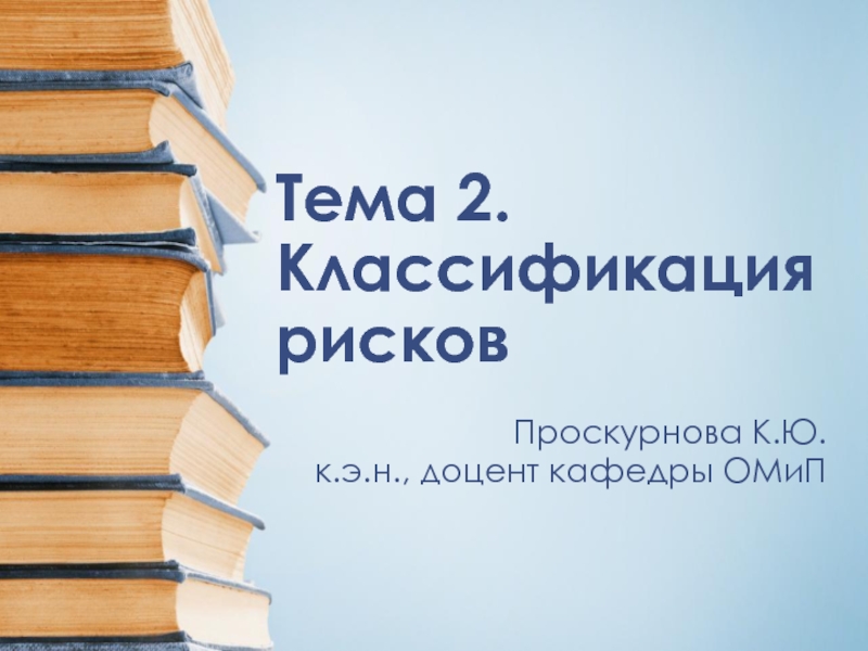 Презентация Классификация рисков