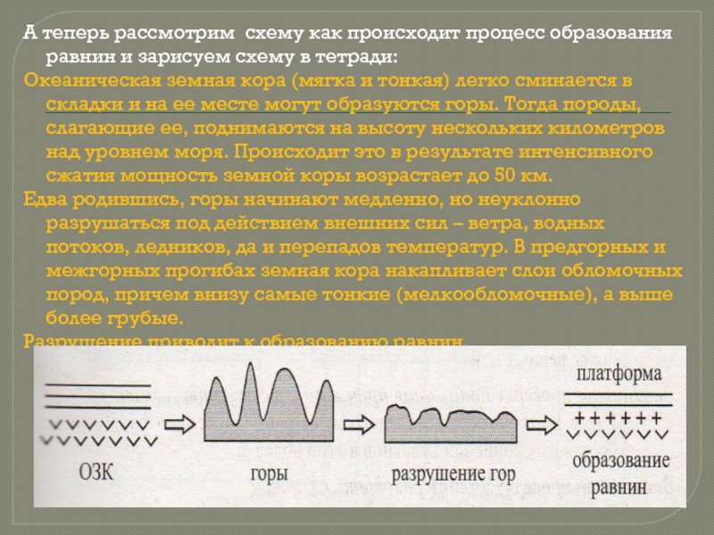 Образование равнин