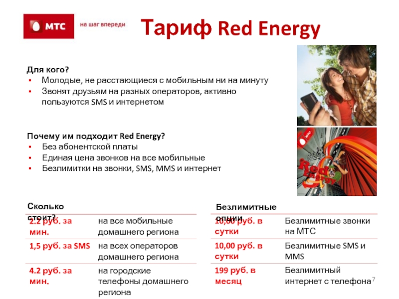 Мтс red energy тариф тарифный план