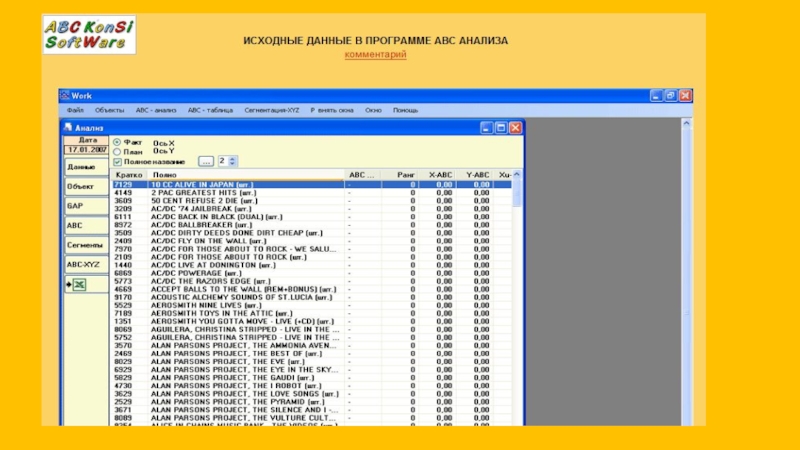 Abc работа. Программы для для ABC анализа. ABC программа для запчастей. Аксапта программа АВС анализ. С30321-01-002 в программе АВС.