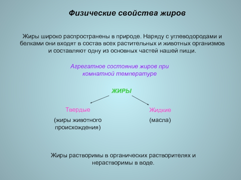 Характеристика жиров