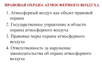 Правовая охрана атмосферного воздуха