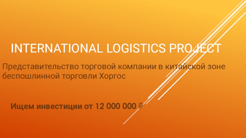 International logistics project