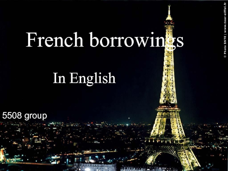 French borrowings In English