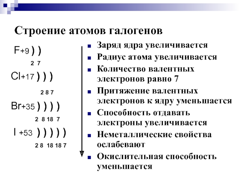 Атомы галогенов