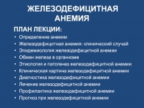 ЖЕЛЕЗОДЕФИЦИТНАЯ АНЕМИЯ