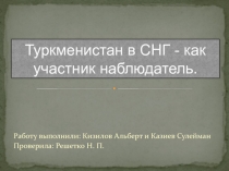 Туркменистан в СНГ - как участник наблюдатель