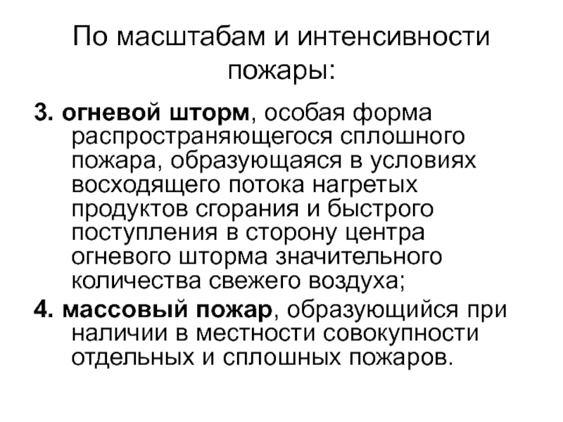 Интенсивность пожара это