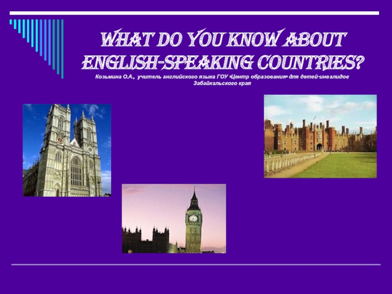 Презентация Викторина «What do you know about English-speaking countries?»