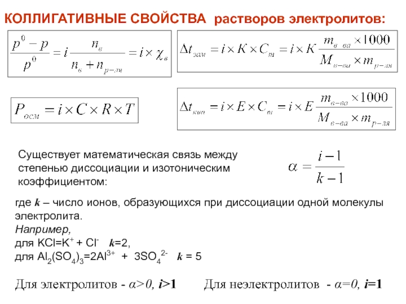 Коллигативные свойства растворов презентация