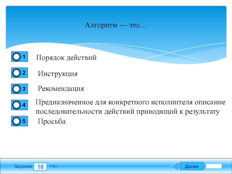 Описание и порядок. Алгоритм предназначен для конкретного исполнителя. Порядок описания Графика.