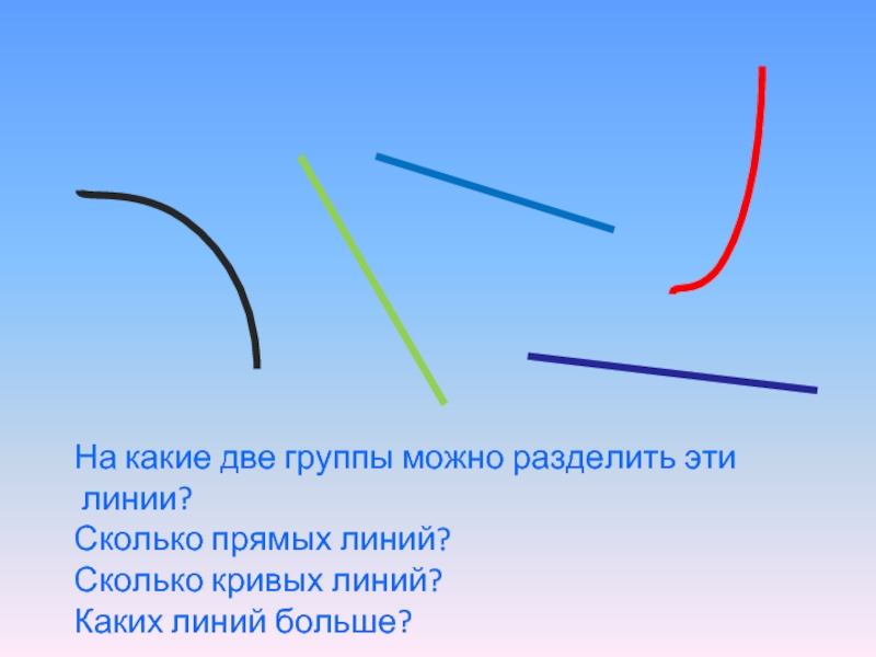 Сколько линия есть. Прямые линии это какие. Какой линии. На какие группы можно разделить линии. Две группы линий.