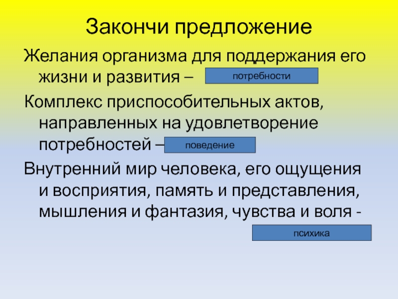 Рефлекторная теория поведения презентация 8 класс