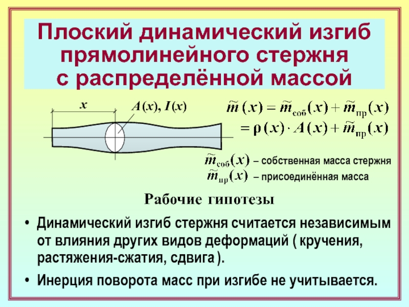 Характеристика стержня. Тип связи прямолинейный стержень.