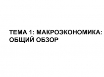 Макроэкономика общий обзор
