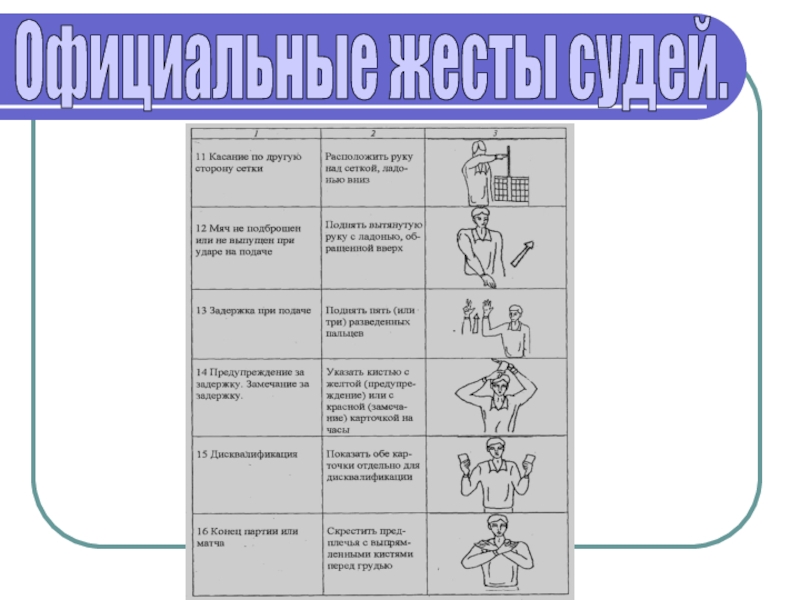 Судейство в волейболе жесты судей презентация