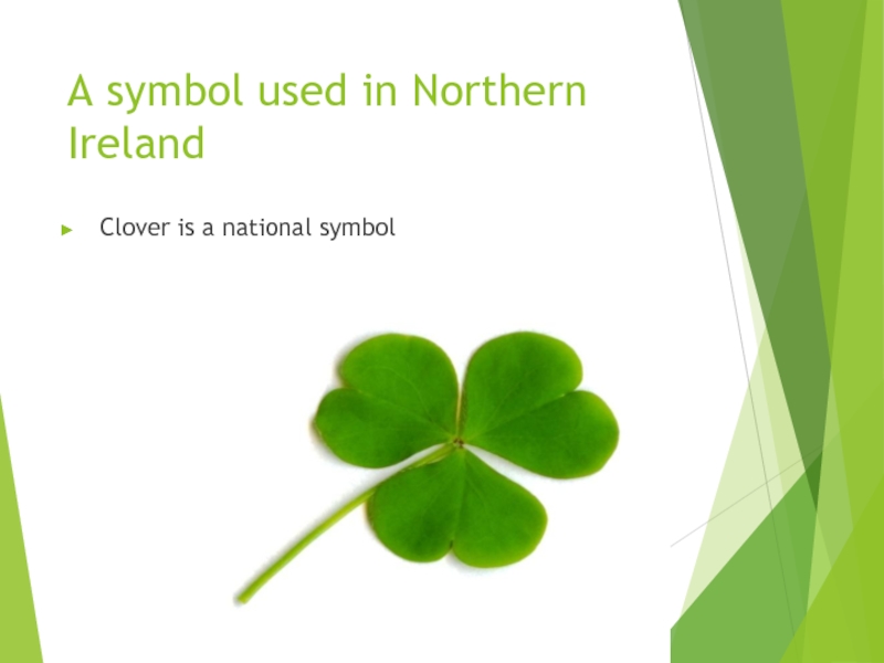 A symbol used in Northern IrelandClover is a national symbol