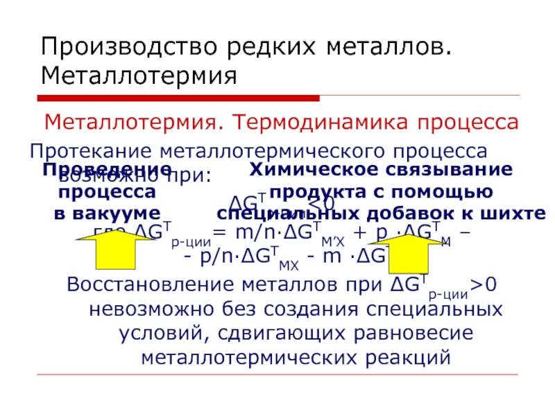 Протекание процесса. Металлотермические процессы. Термодинамический процесс это в химии. Металлотермическое восстановление металлов. Металлотермия примеры реакций.