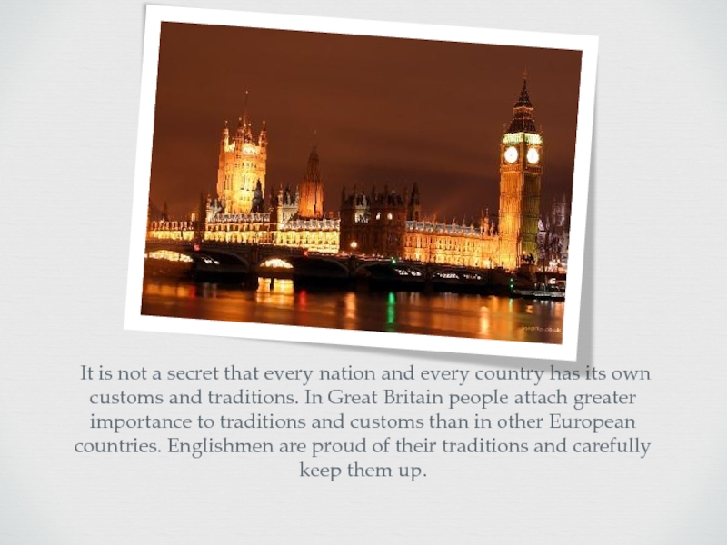 Доклад: Customs and Traditions