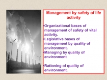 Management by safety of life activity
Organizational bases of management of