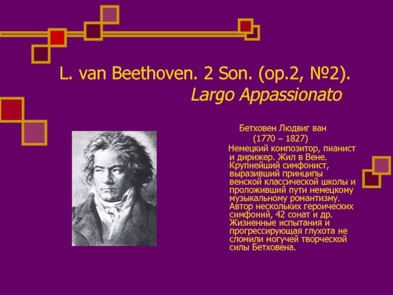 L. van Beethoven. 2 Son. (op.2, №2).
