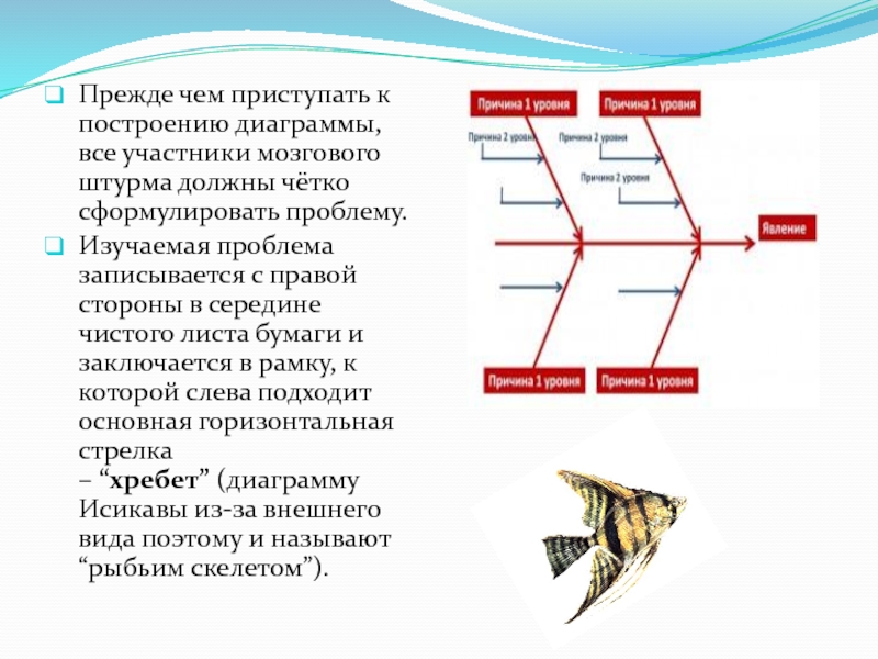 Хребтом рыбьего скелета диаграммы исикавы выступает