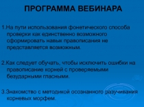 ПРОГРАММА ВЕБИНАРА