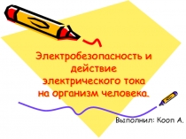 Электробезопасность и действие электрического тока на организм человека