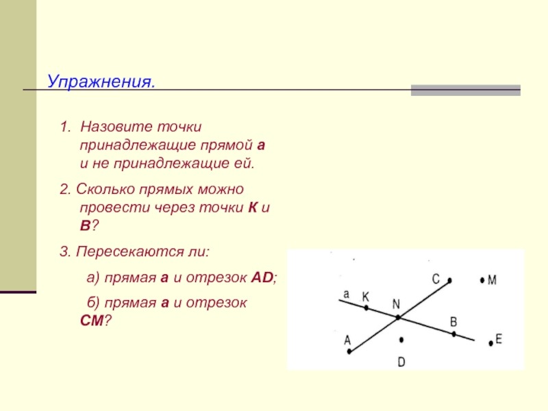 Принадлежащие прямые