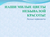 Наши милые цветы небывалой красоты! Лесные первоцветы