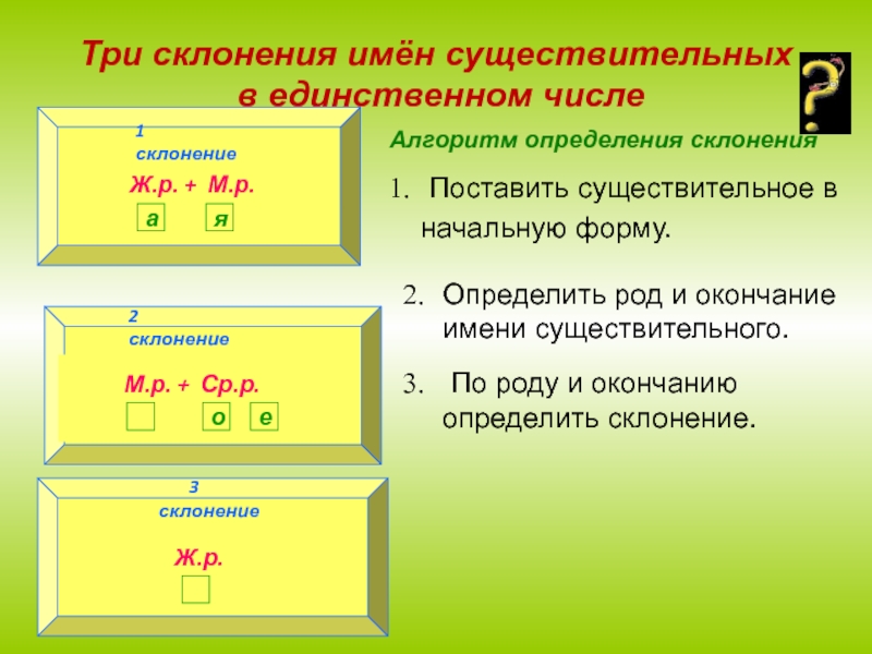 4 класс три склонения имен существительных презентация