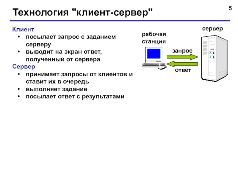 Рабочая станция ответ сервера