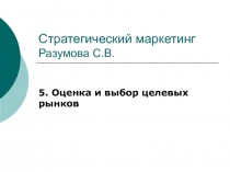  Оценка и выбор целевых рынков