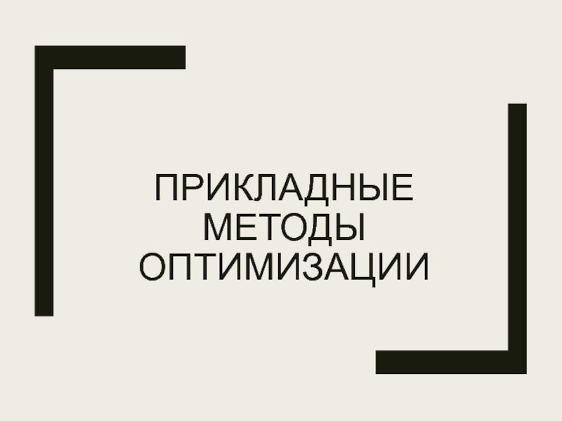 ПРИКЛАДНЫЕ МЕТОДЫ ОПТИМИЗАЦИИ