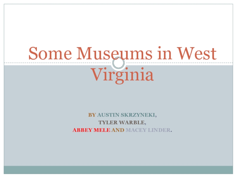 Презентация Some Museums in West Virginia