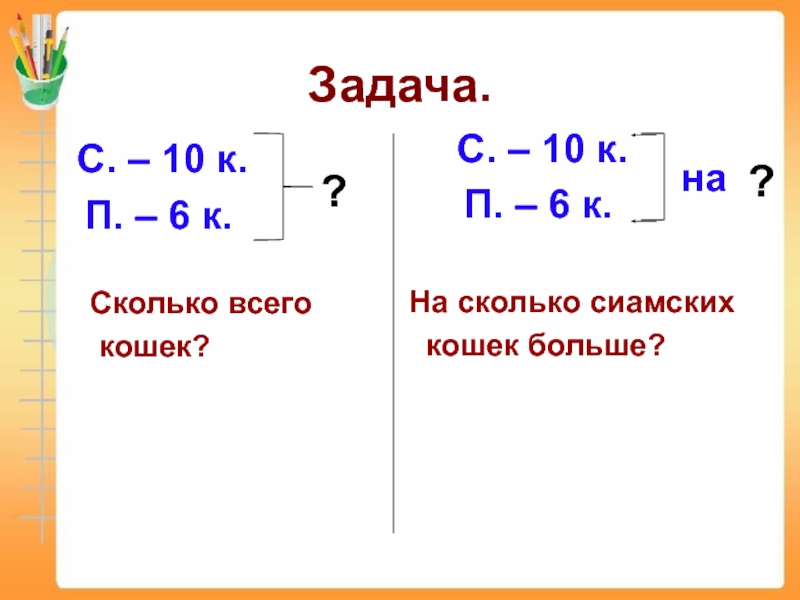 Презентация задачи 1 класс в пределах 20