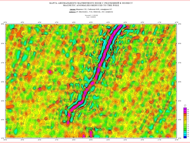 Геомагнитные аномалии карта