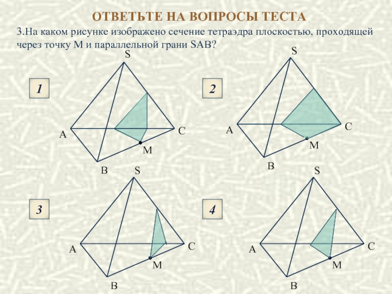 На рисунках изображены тетраэдры. Сечение параллельное грани тетраэдра. Параллельное сечение тетраэдра. На каком рисунке изображено сечение тетраэдра плоскостью подходящей. На каких рисунках изображены сечения тетраэдра?.